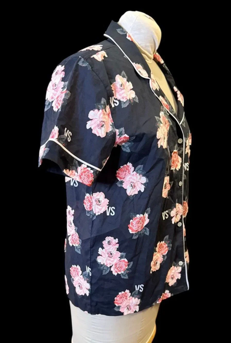 NWT Victoria’s Secret Pajama Shirt Black Flioral